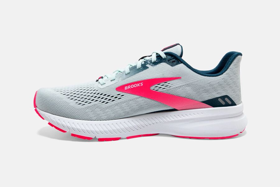 Launch 8 Road Brooks Running Shoes NZ Womens - Grey/Pink - NPTVHJ-596